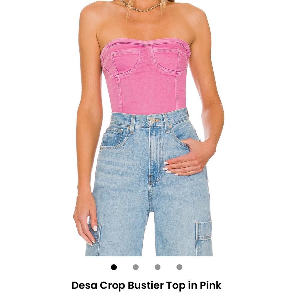 Superdown Pink Strapless Bustier